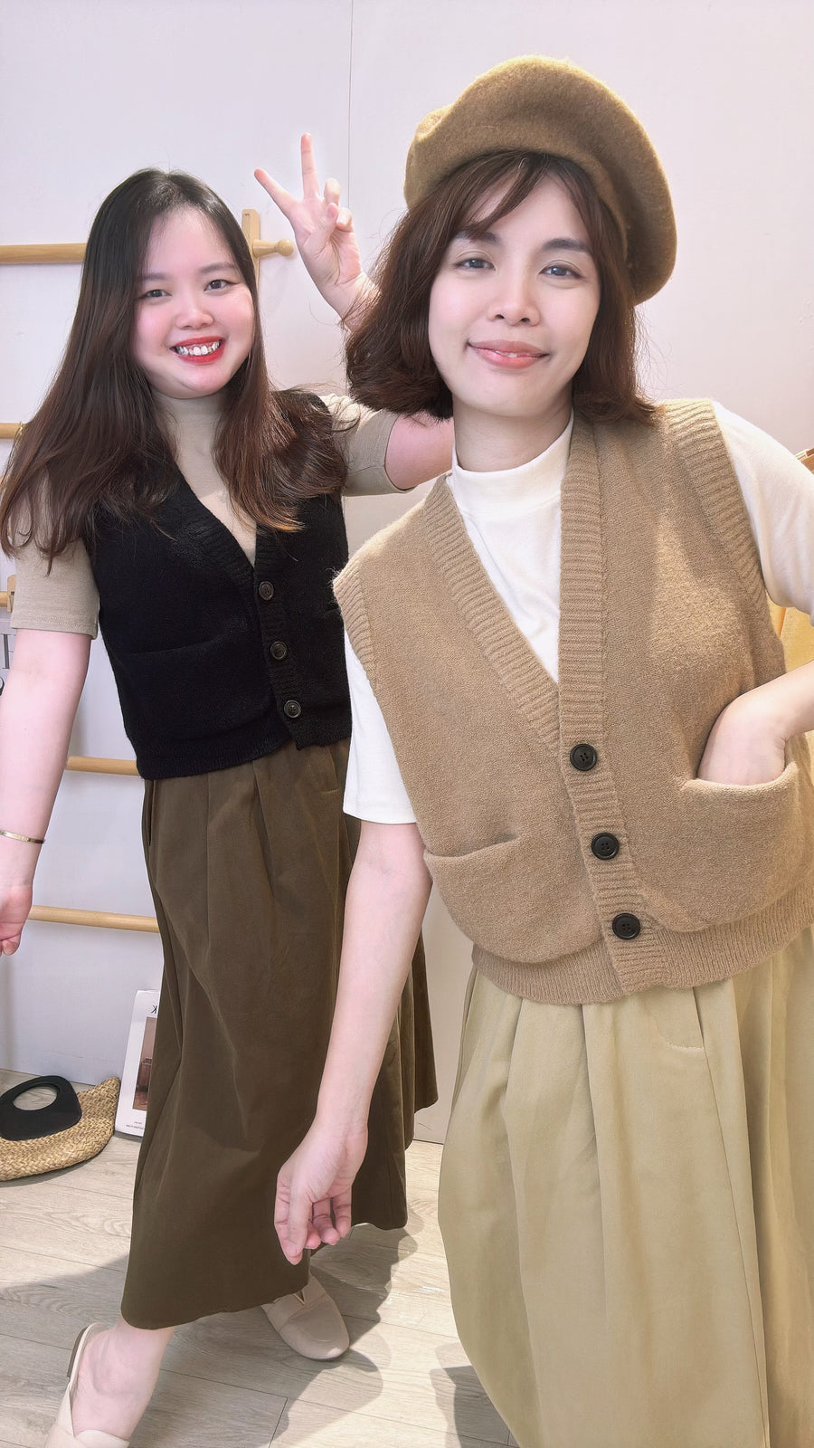 韩式百搭针织纽扣马甲