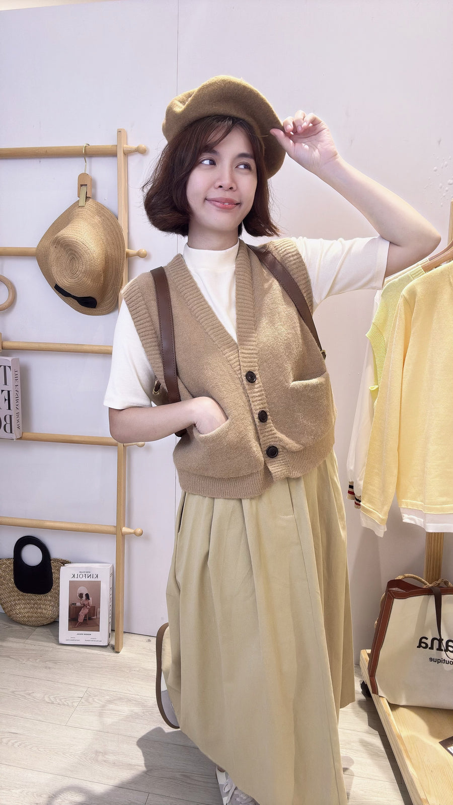 韩式百搭针织纽扣马甲