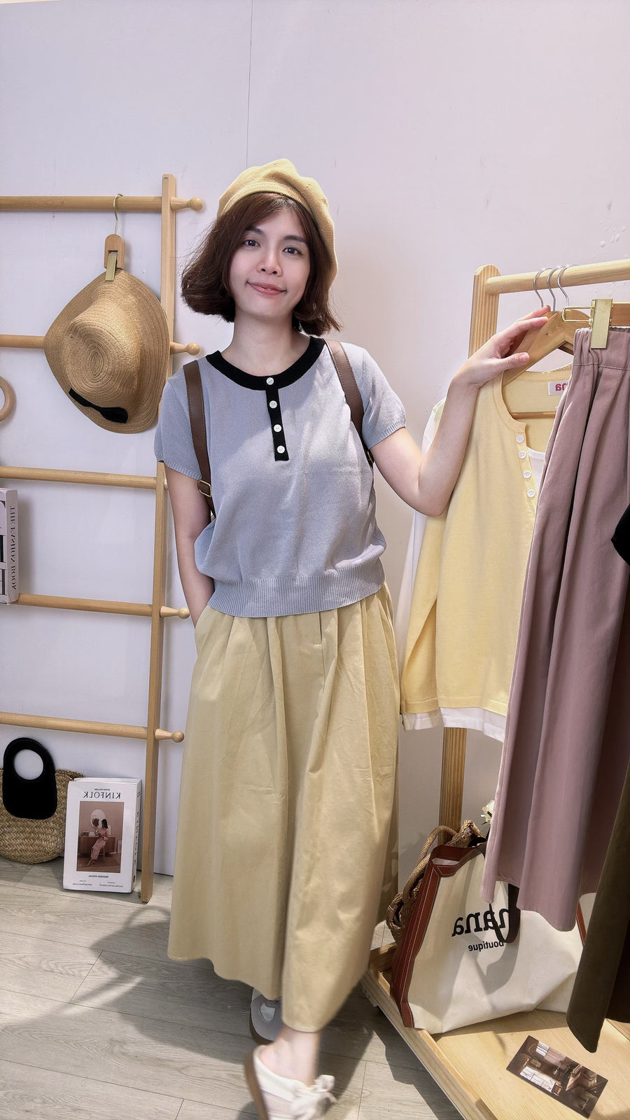 A Line水洗牛仔半长裙