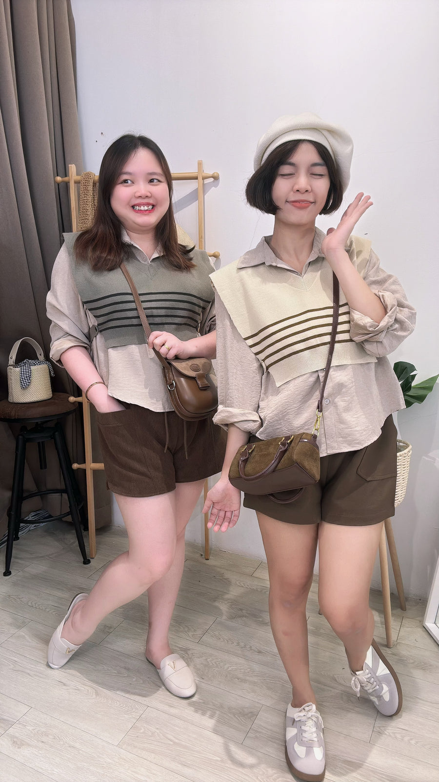 薄绒并接两件式衬衫