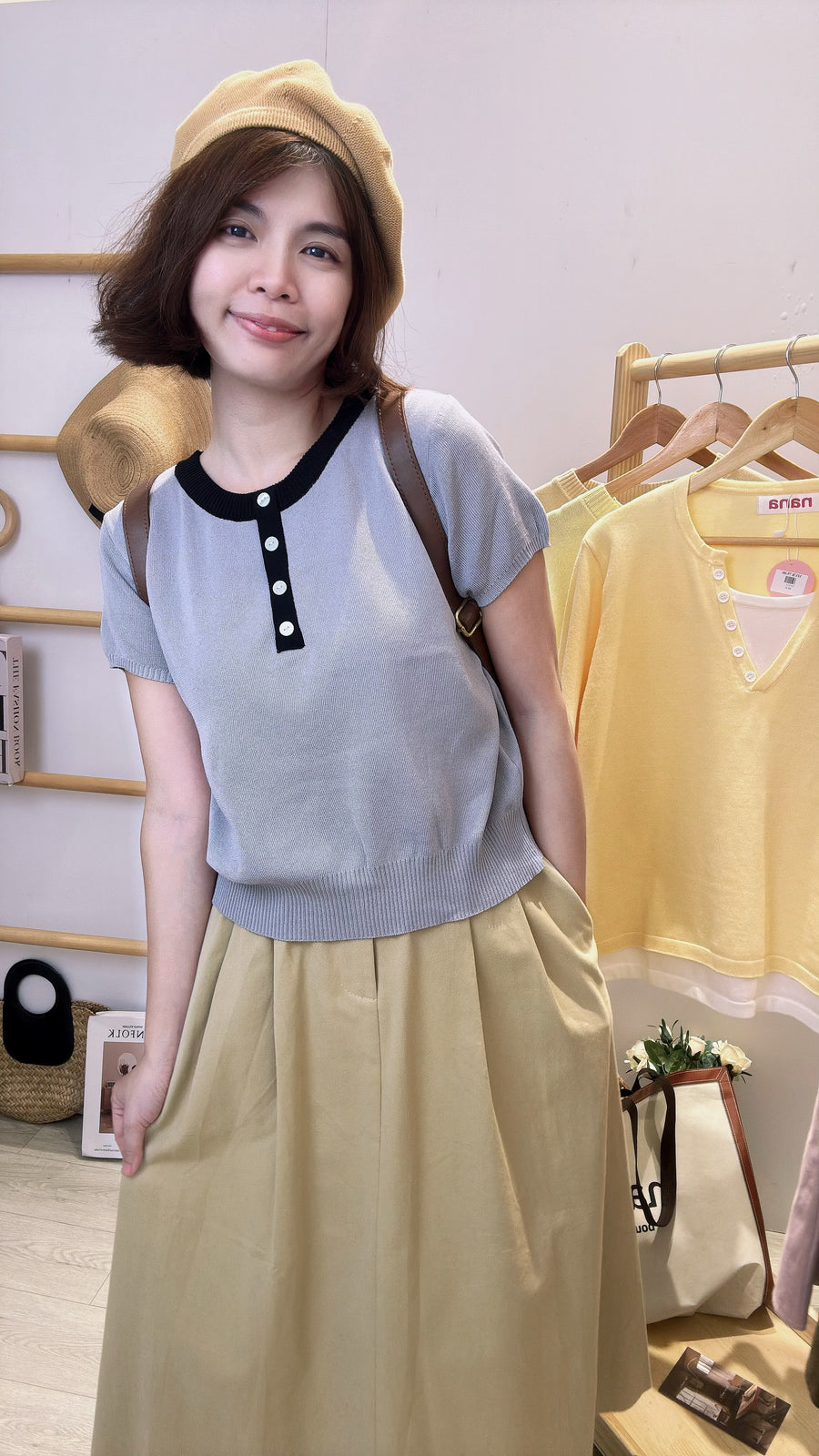 A Line水洗牛仔半长裙