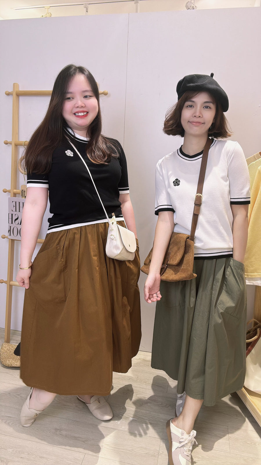 Polyester 大口袋半长裙