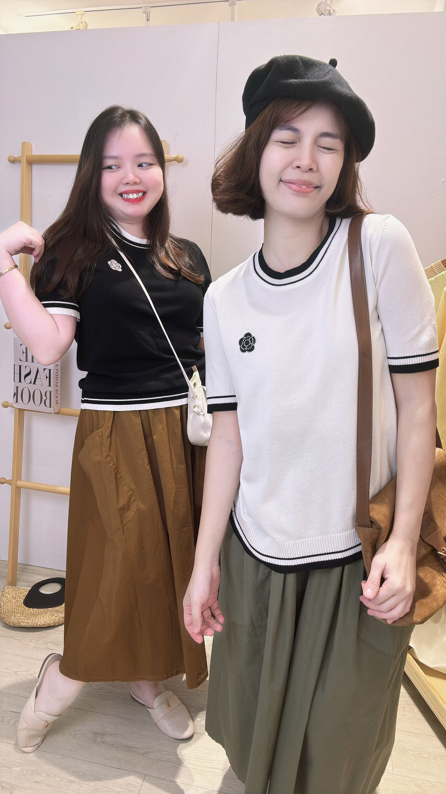 Polyester 大口袋半长裙