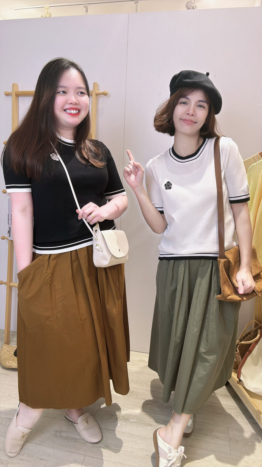 Polyester 大口袋半长裙