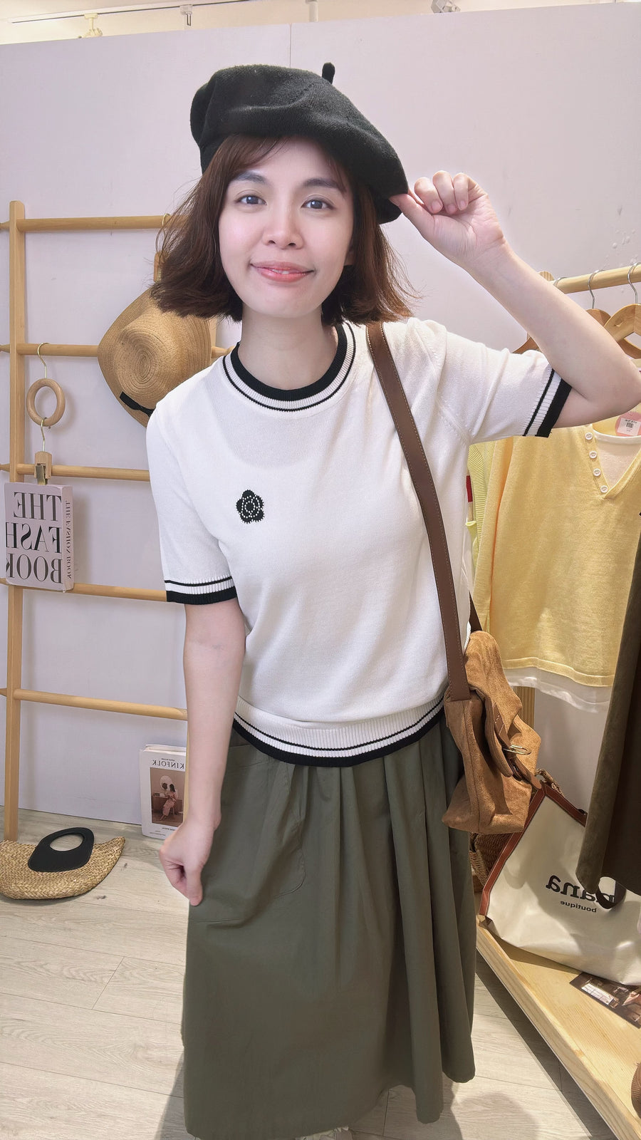 Polyester 大口袋半长裙