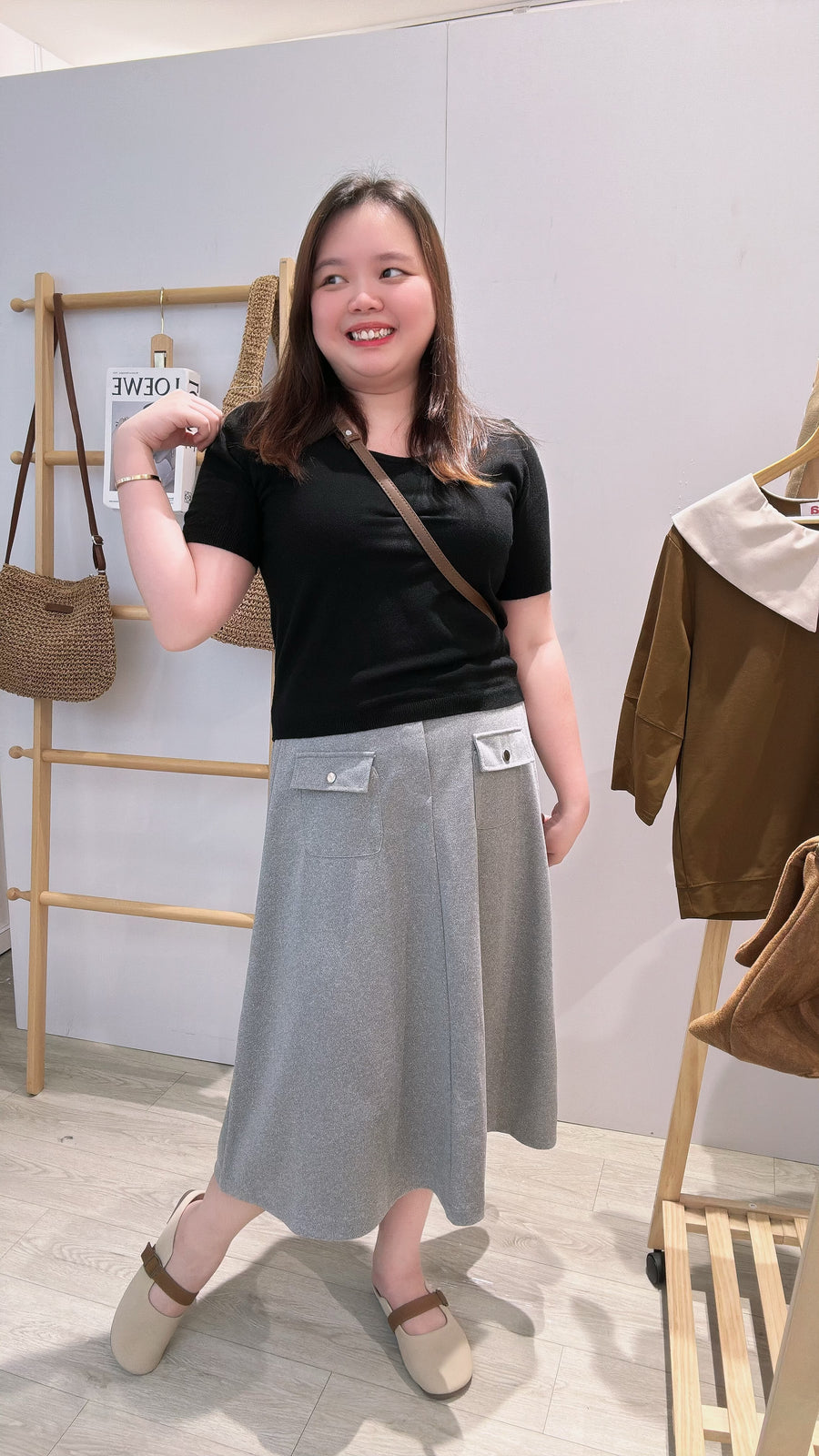 针织圆领短上衣