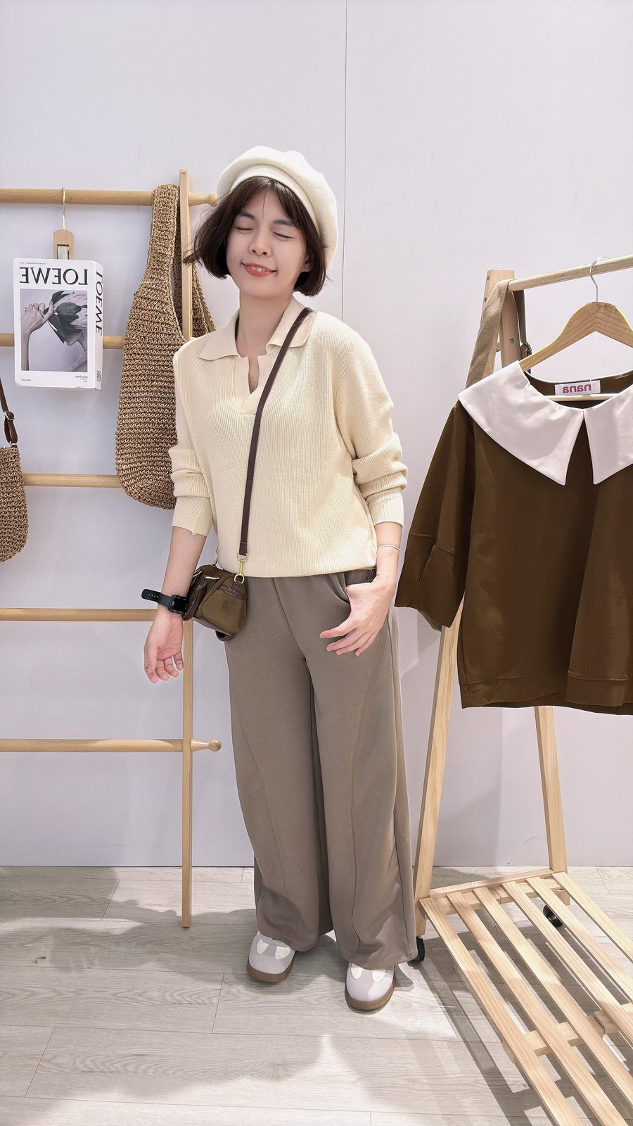 松紧腰太空棉舒服直脚裤