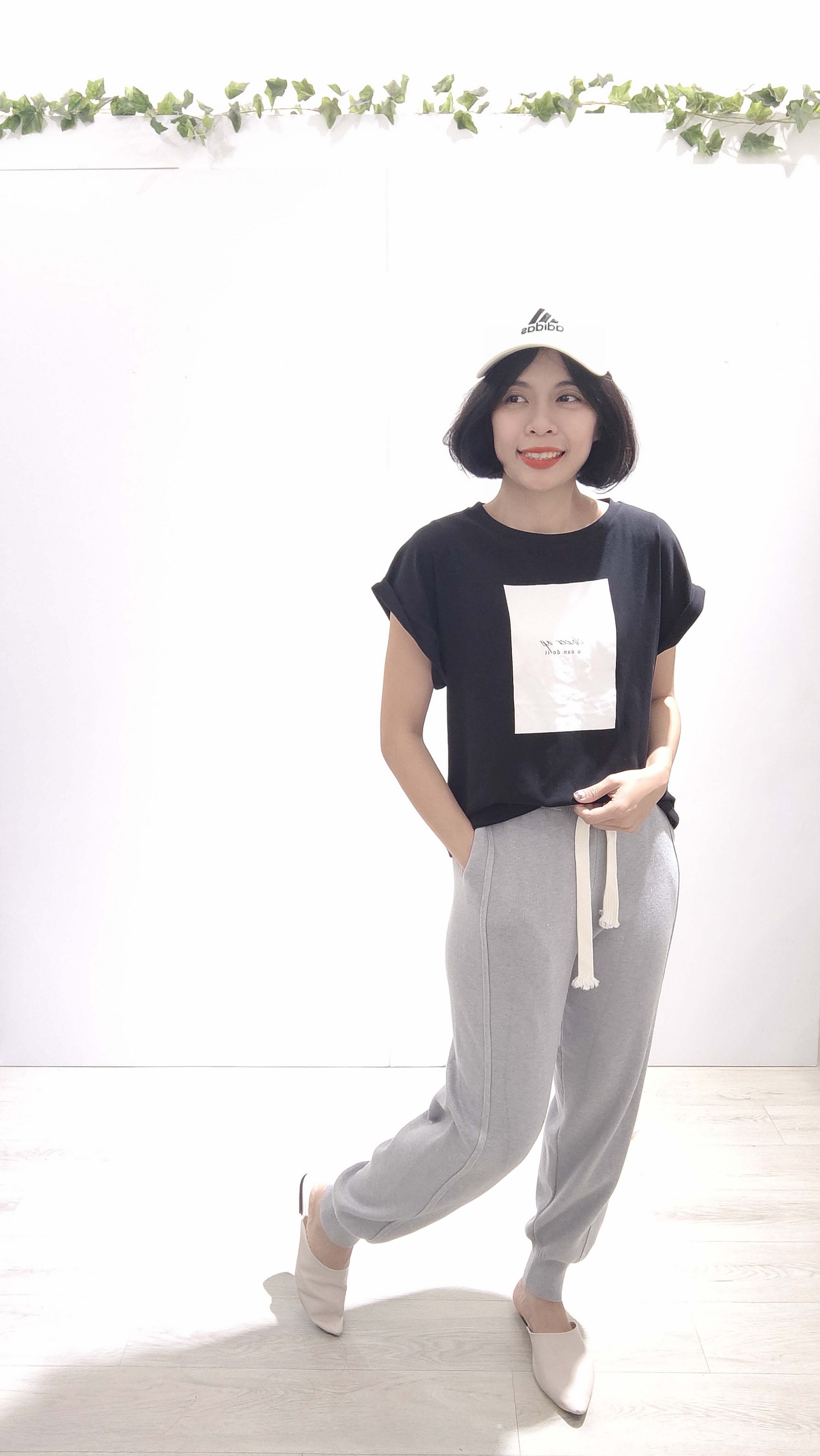 休闲款针织运动风长裤