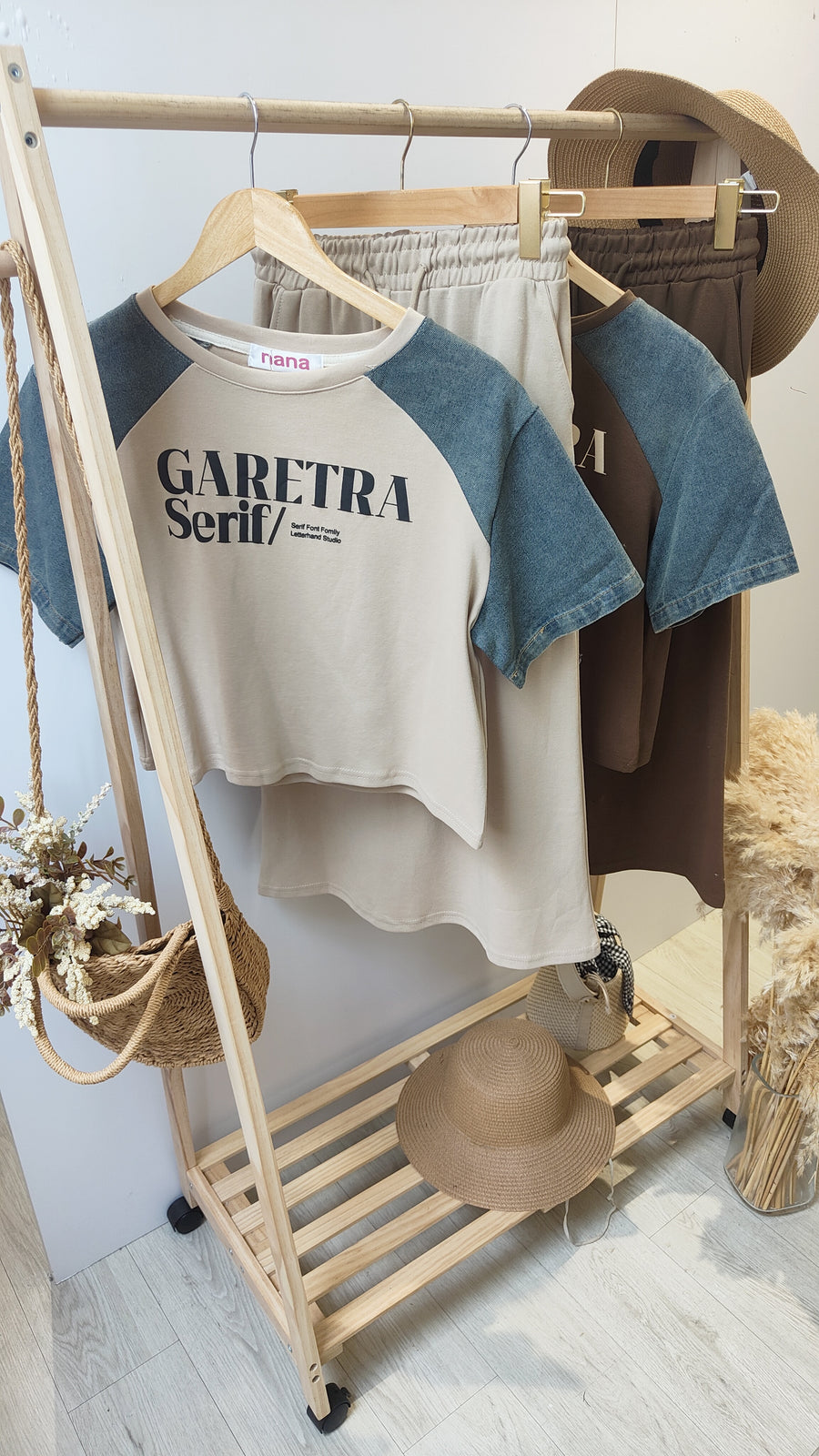 Cotton并牛仔长裙套装