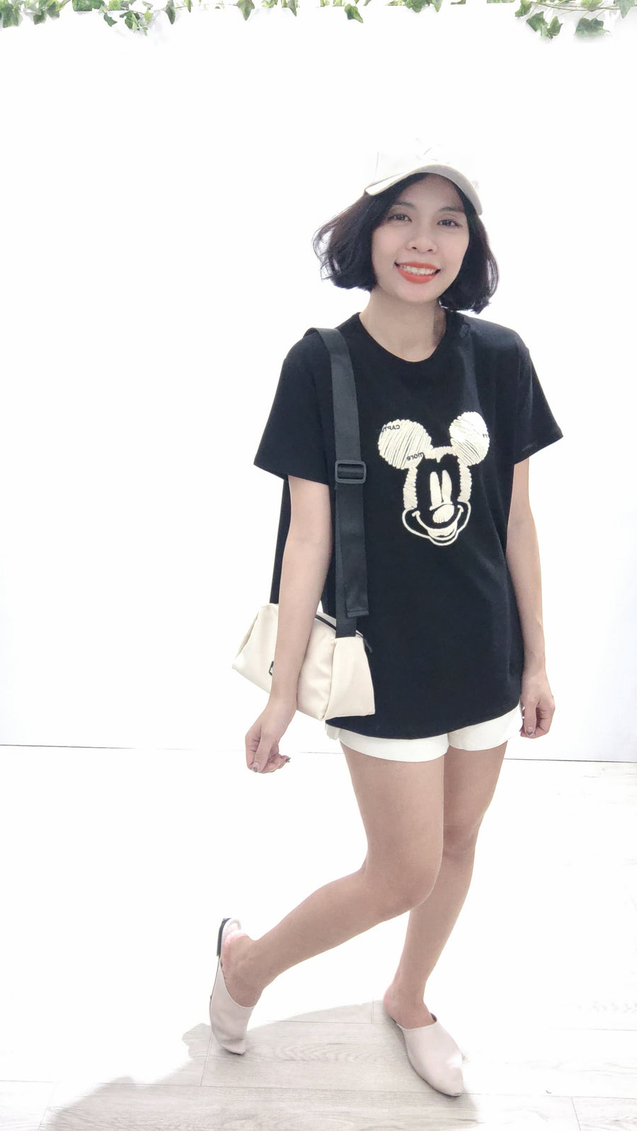 nana独家优质棉可爱刺绣米奇T-shirt