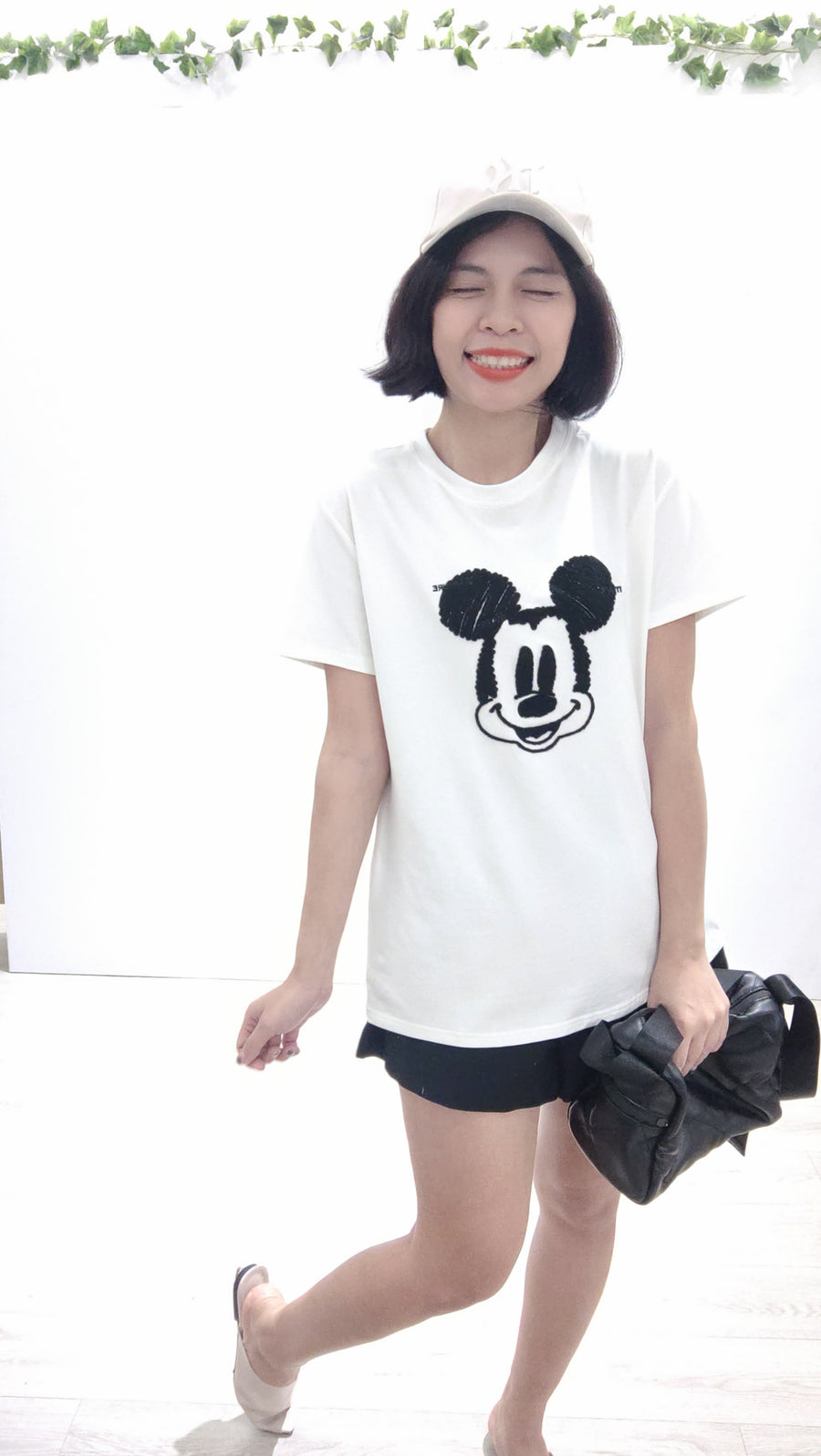 nana独家优质棉可爱刺绣米奇T-shirt