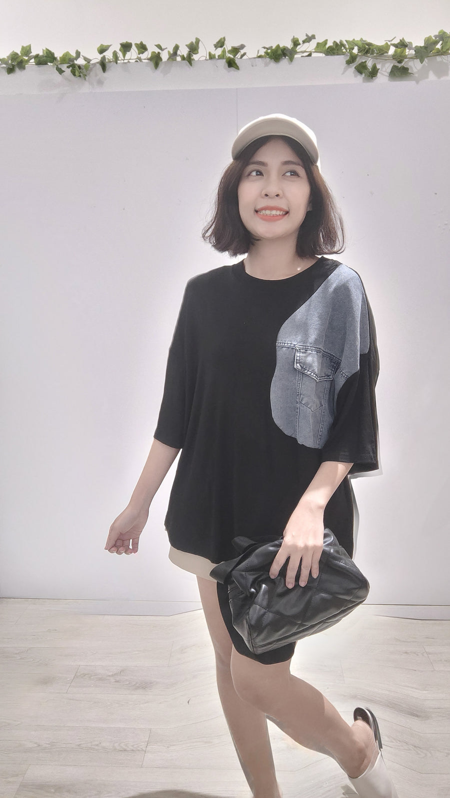 牛仔并棉质上衣