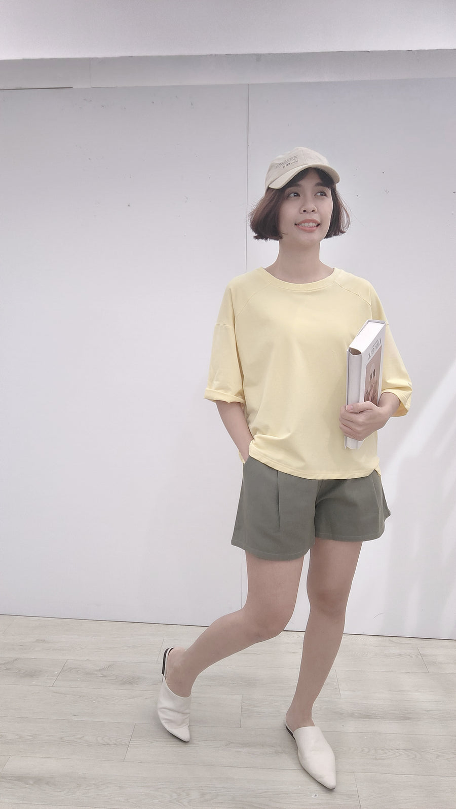 甜美色棉质宽松上衣