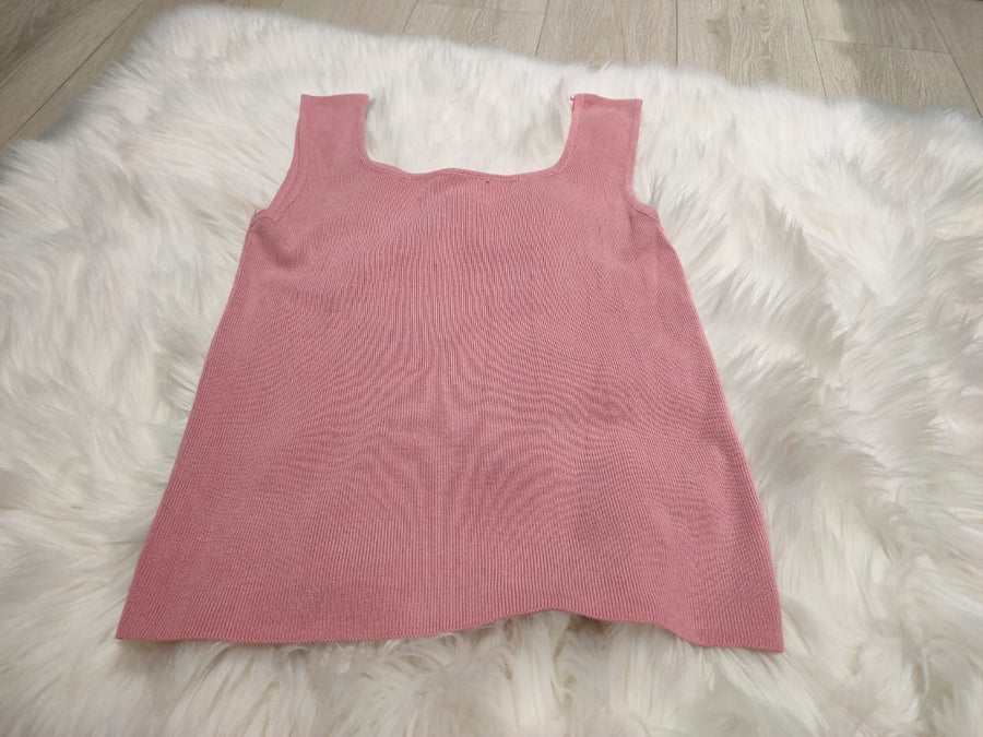 爆款舒服百搭针织四方领背心