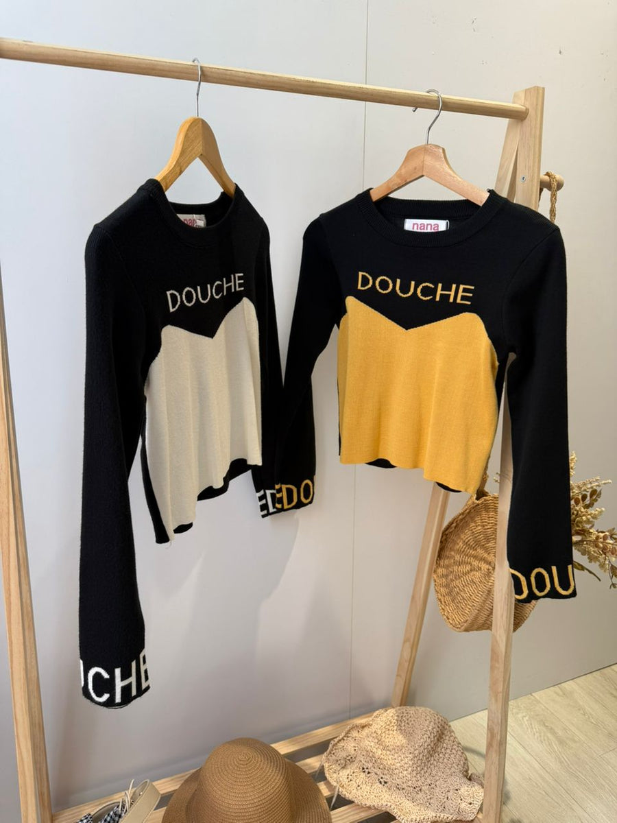 Douche字母针织上衣