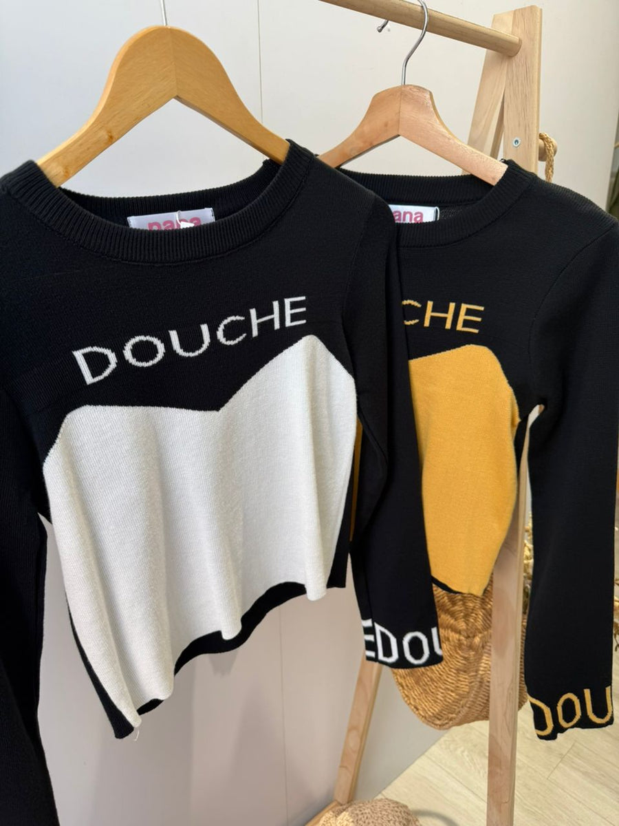 Douche字母针织上衣