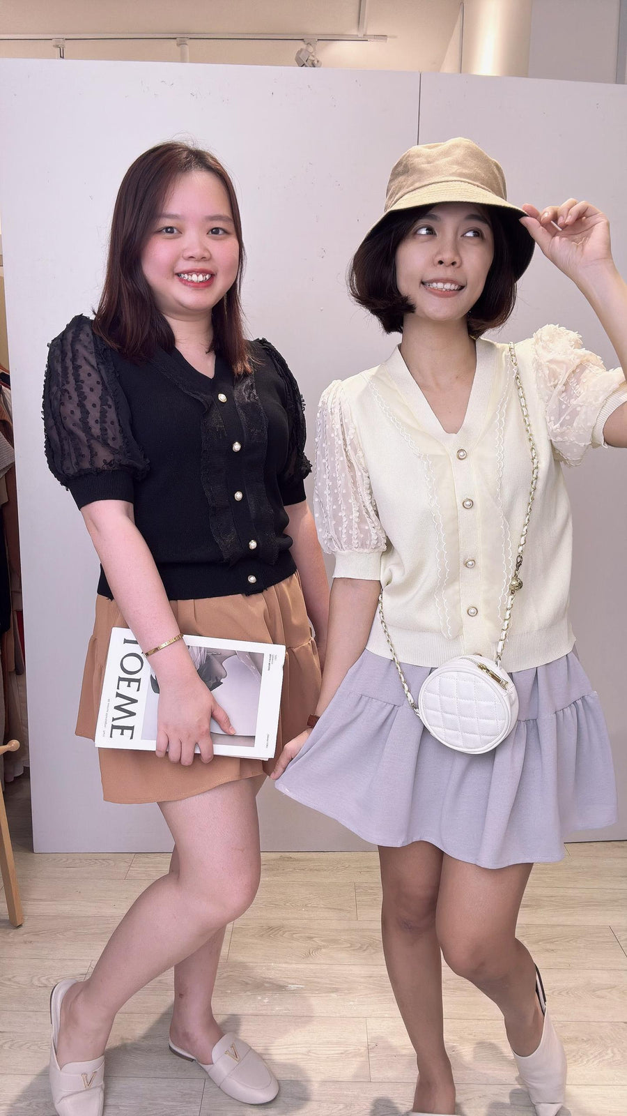 甜美针织并蕾丝上衣