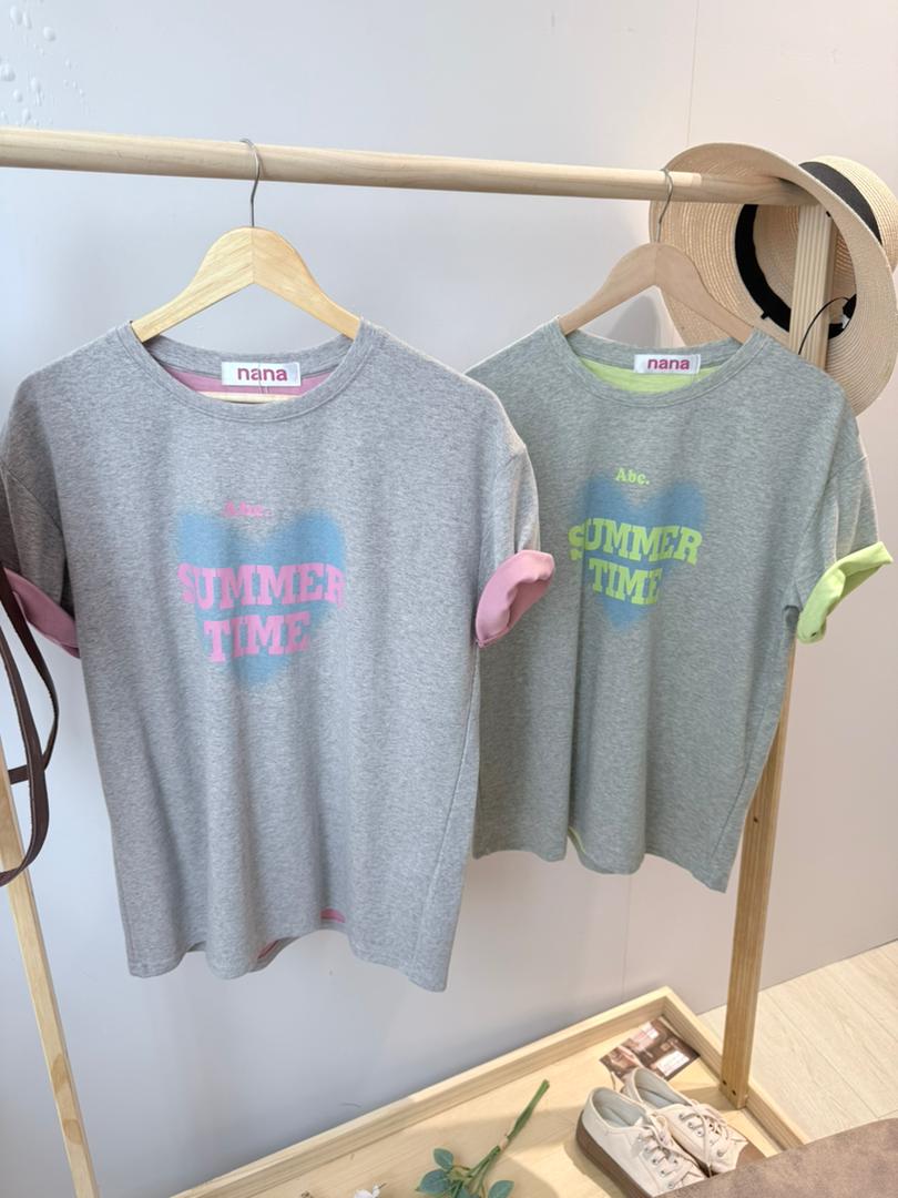 字母图案半长T-shirt