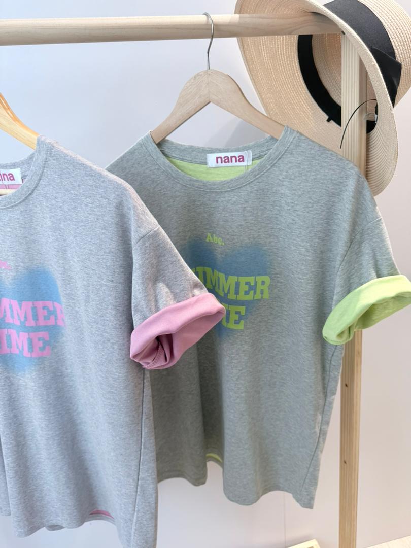 字母图案半长T-shirt