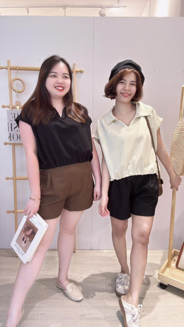 松紧腰加绒四分短裤