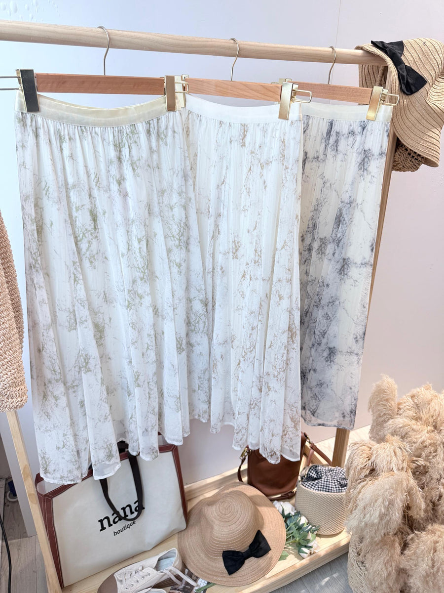 水墨画图案纱裙