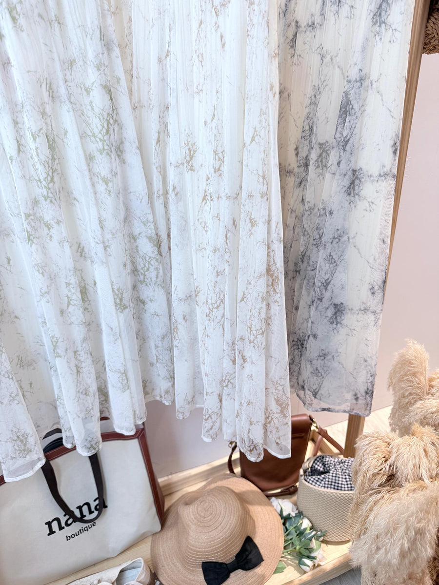 水墨画图案纱裙