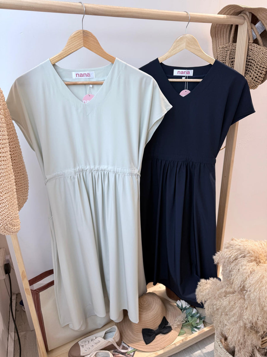 V领西装收腰连身裙