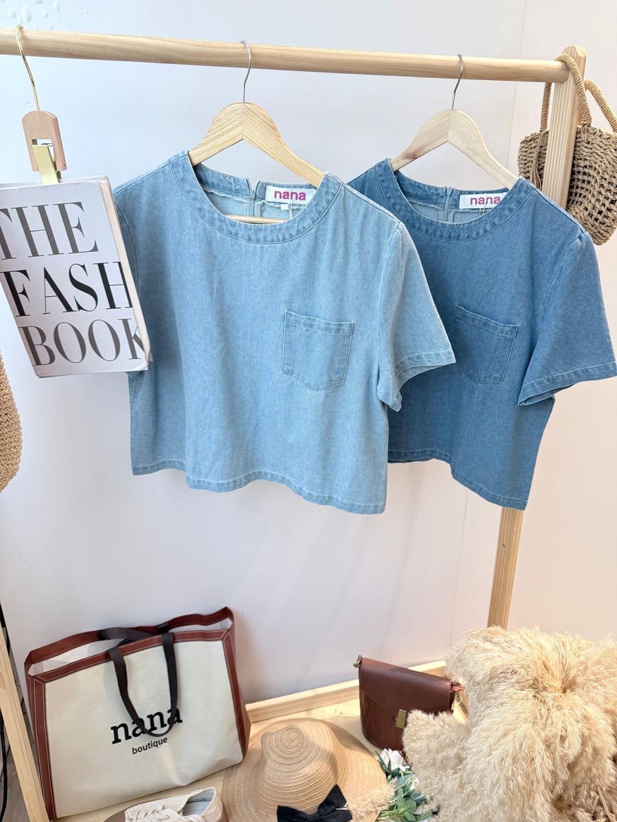 软薄牛仔短上衣