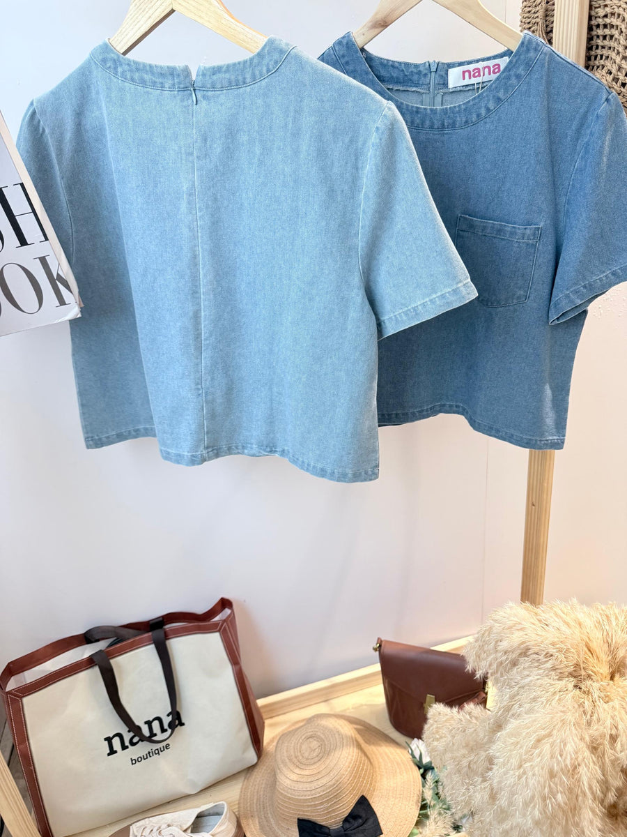 软薄牛仔短上衣