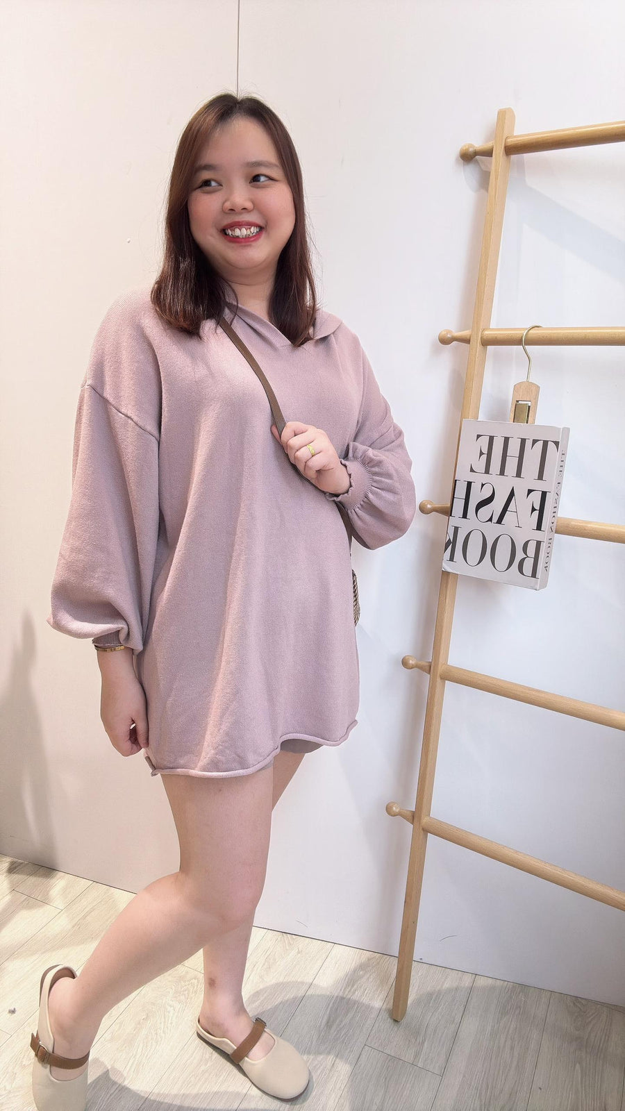 连帽针织长版上衣