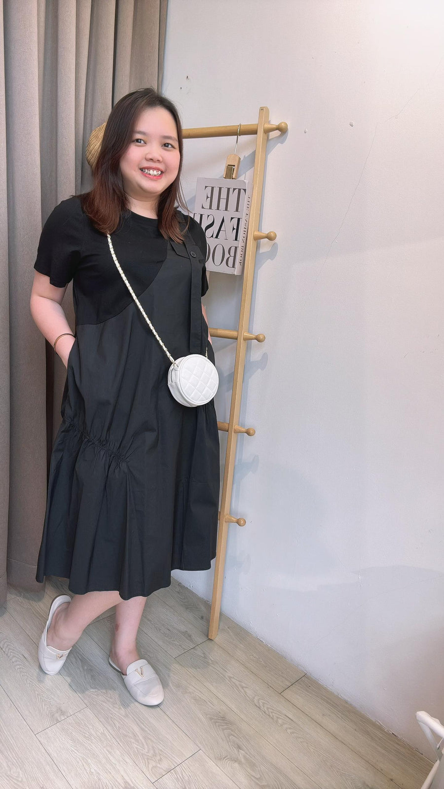 polyester并接设计套裙