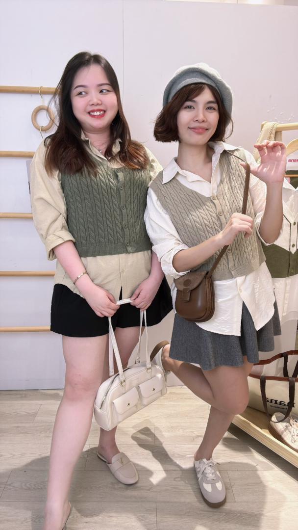 针织并接薄绒衬衫