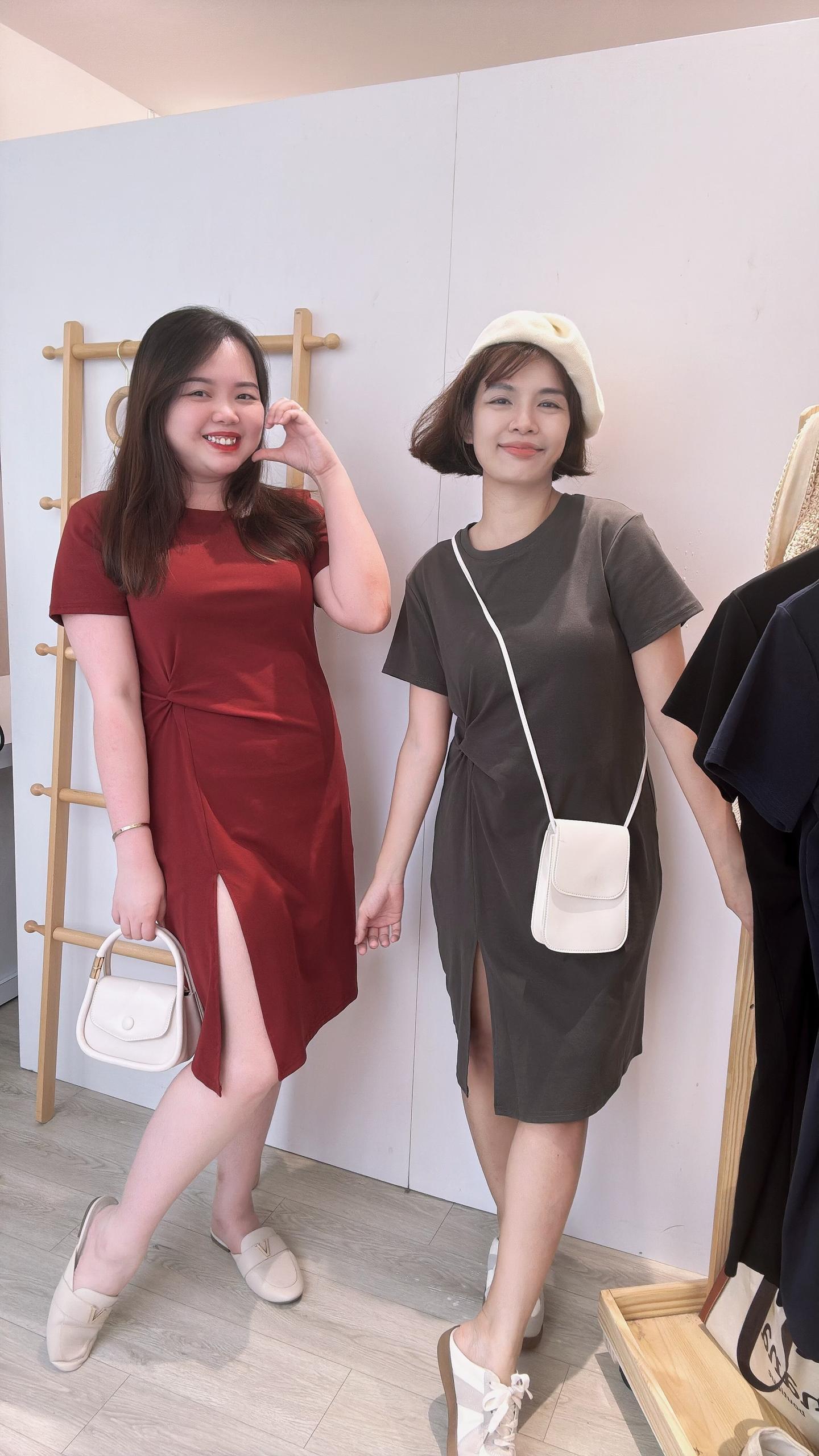 棉质开叉收腰套裙