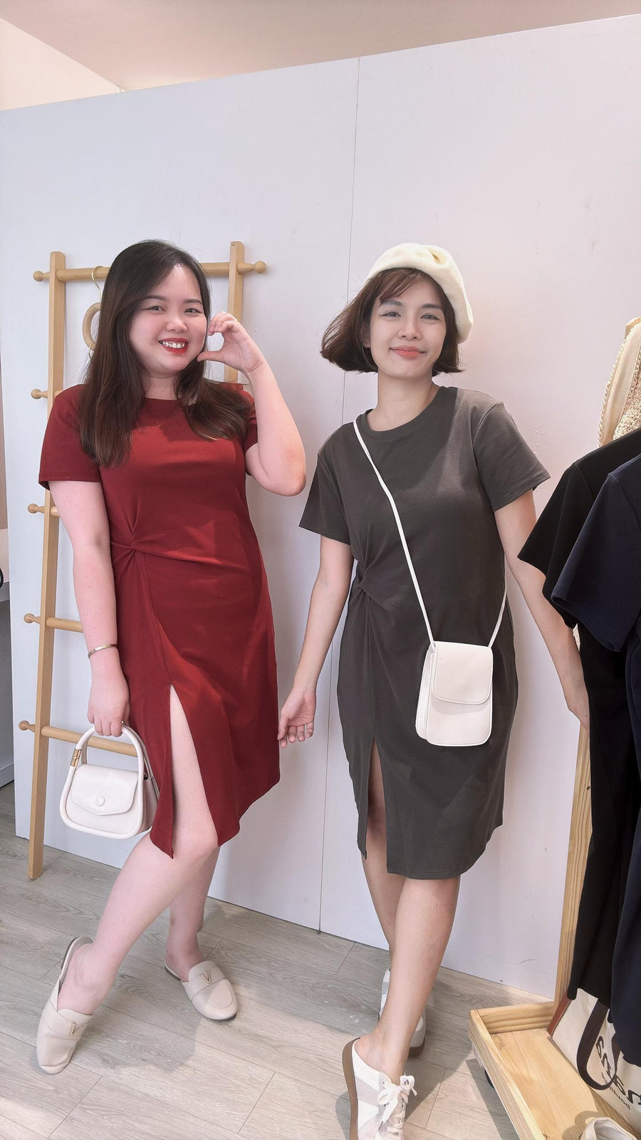 棉质开叉收腰套裙