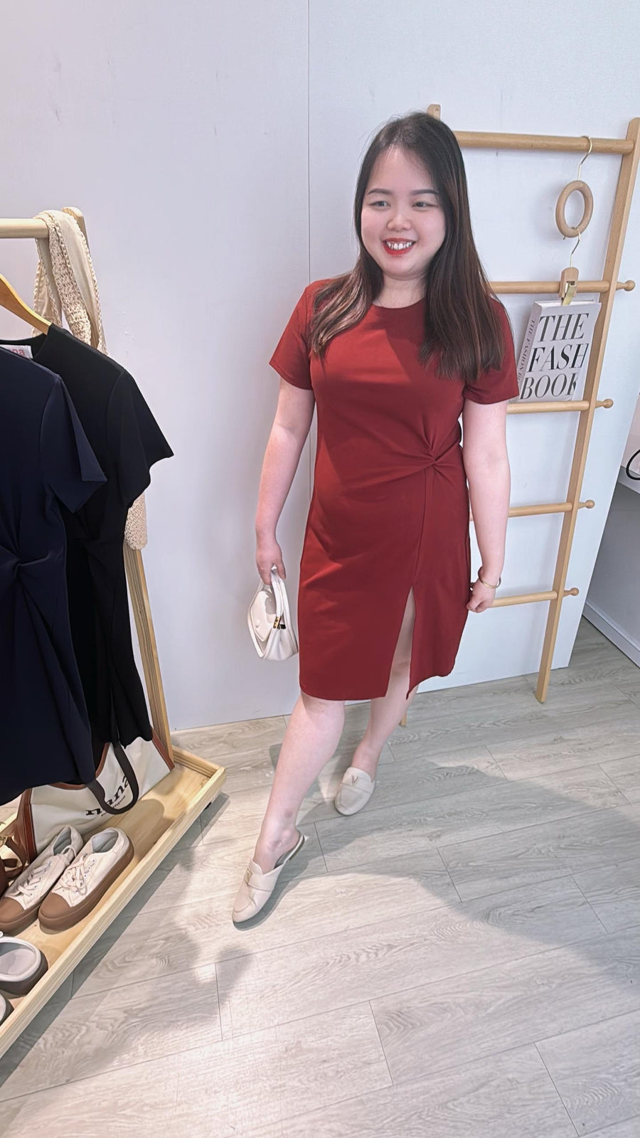 棉质开叉收腰套裙