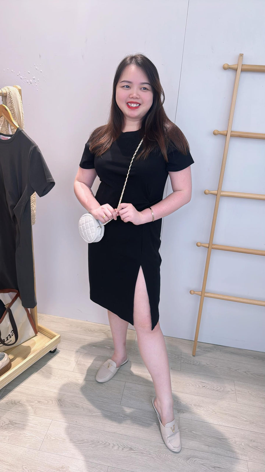 棉质开叉收腰套裙