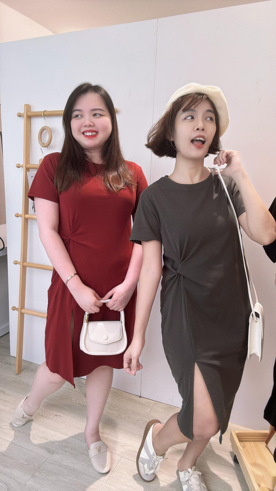 棉质开叉收腰套裙