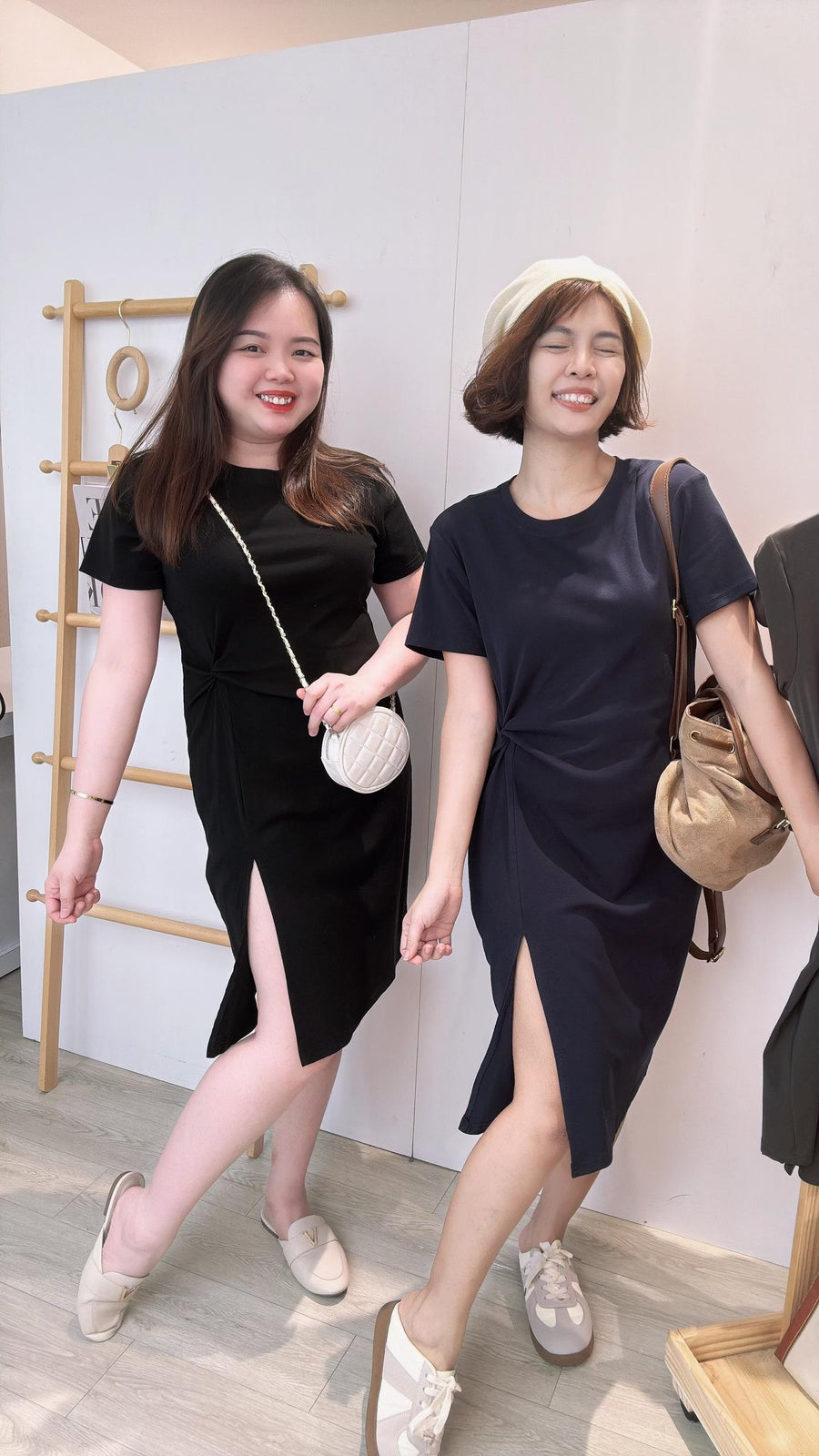 棉质开叉收腰套裙