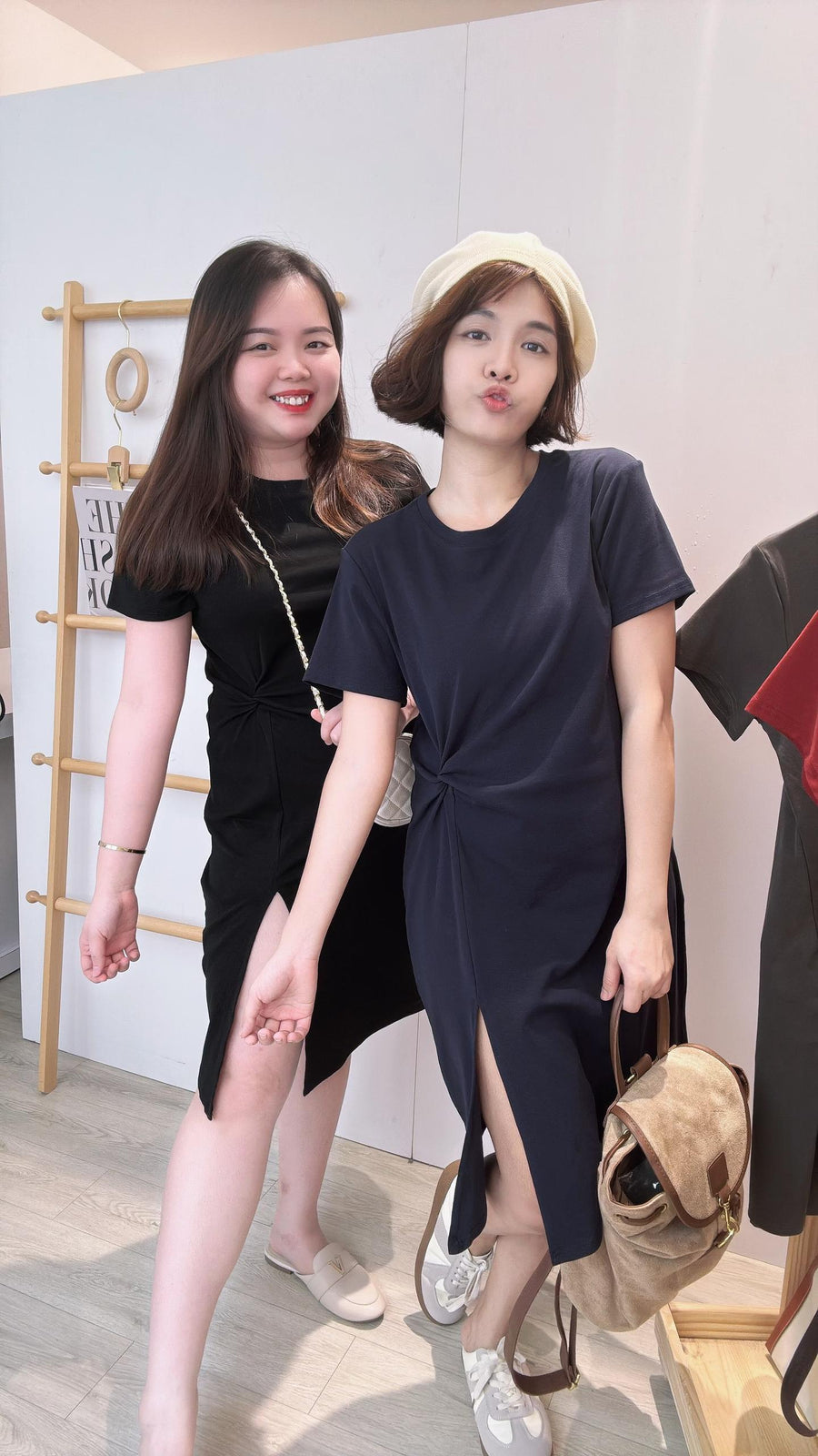 棉质开叉收腰套裙