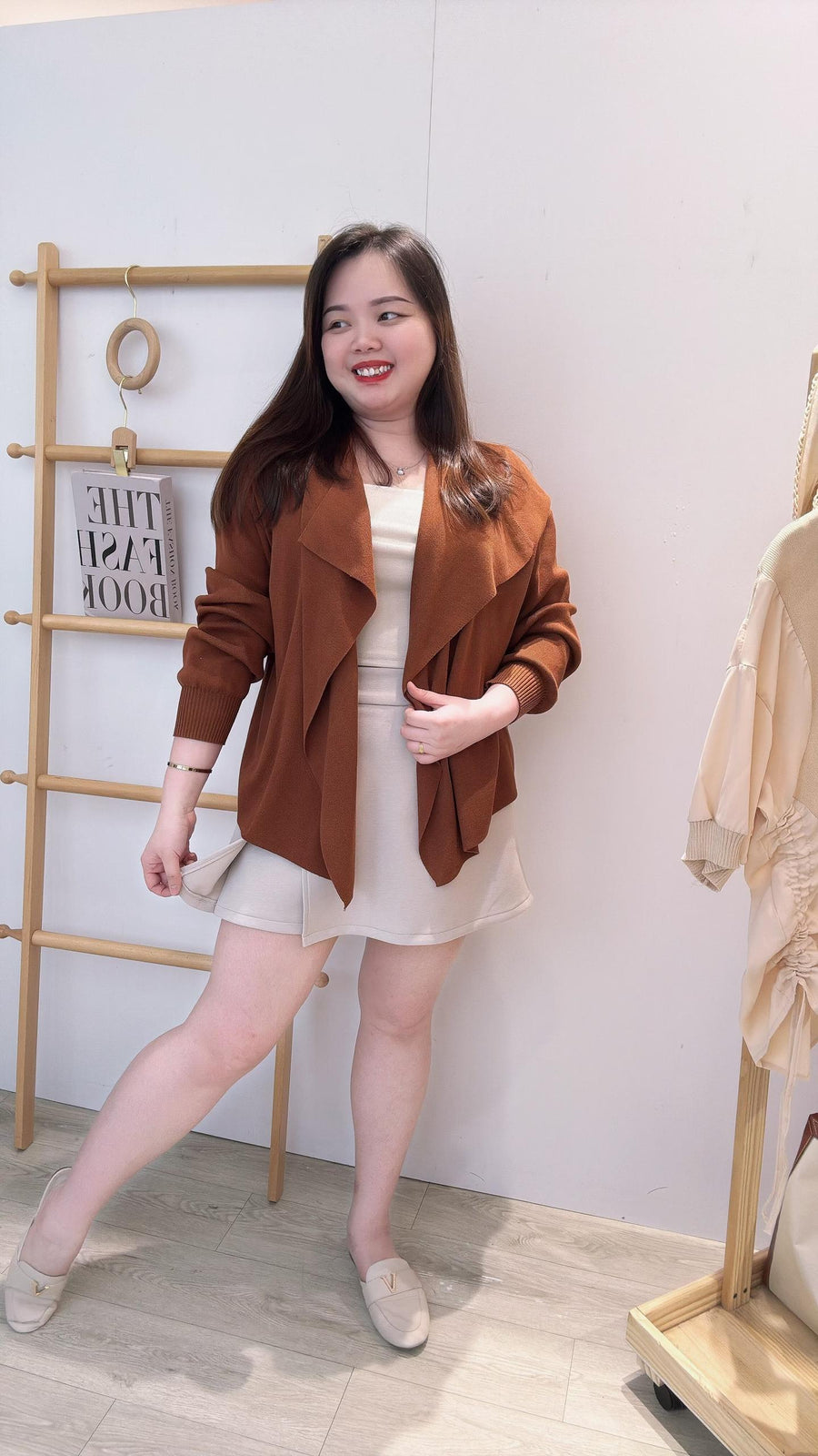 风衣款针织外套