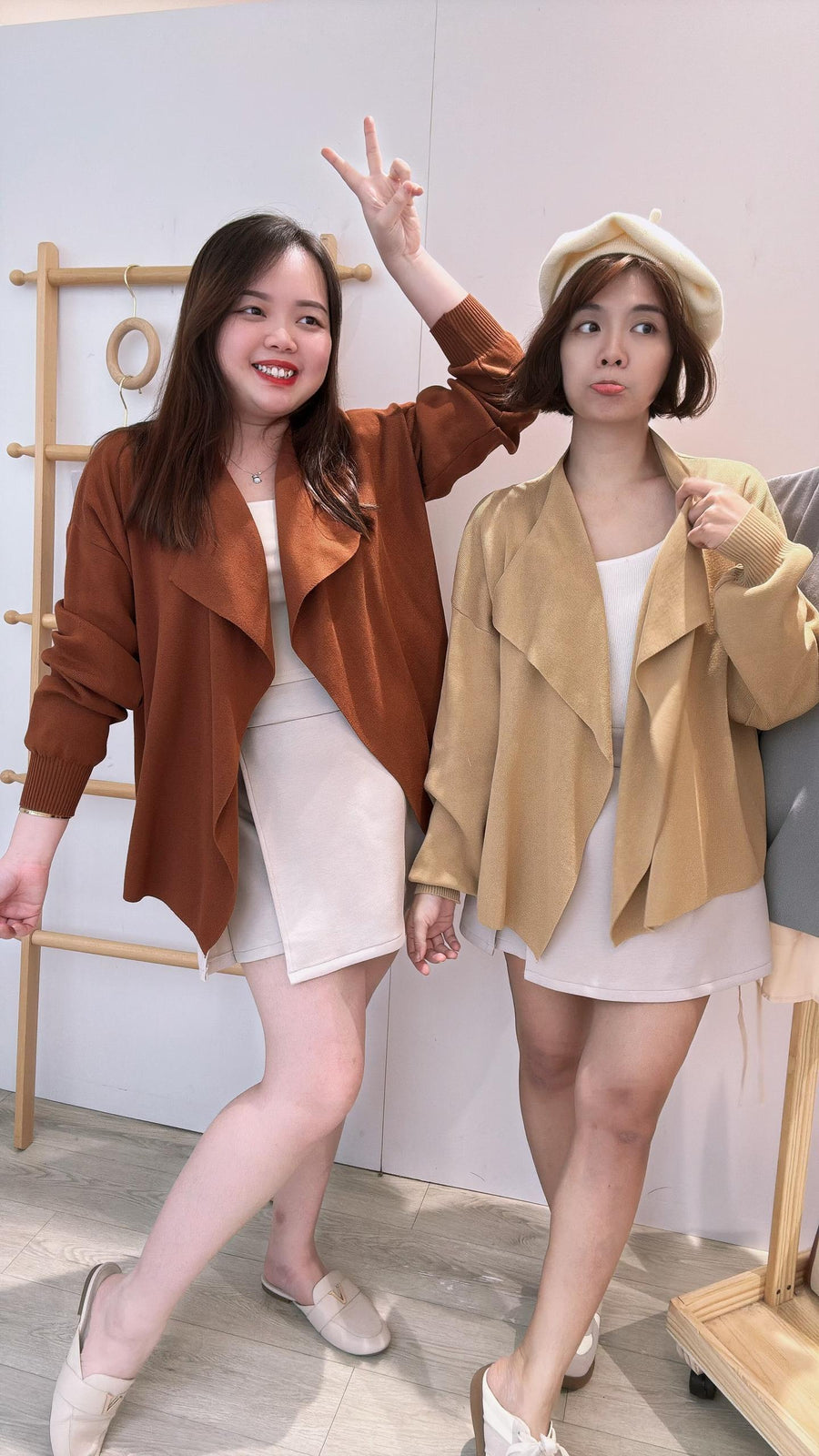 风衣款针织外套