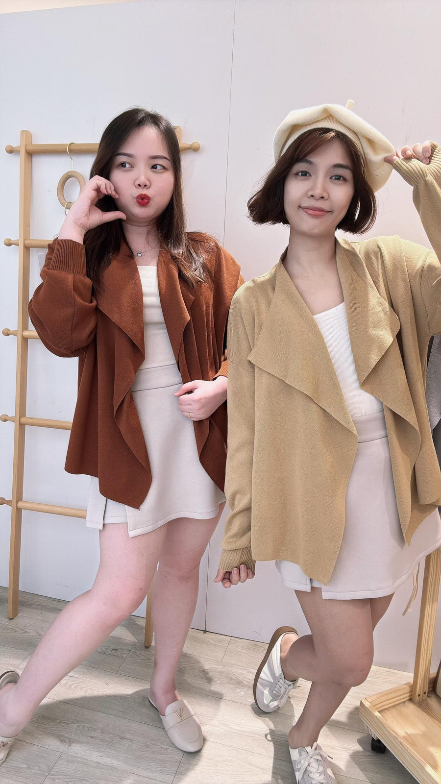 风衣款针织外套