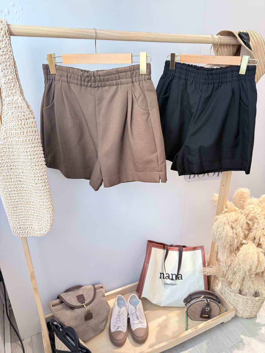 松紧腰加绒四分短裤