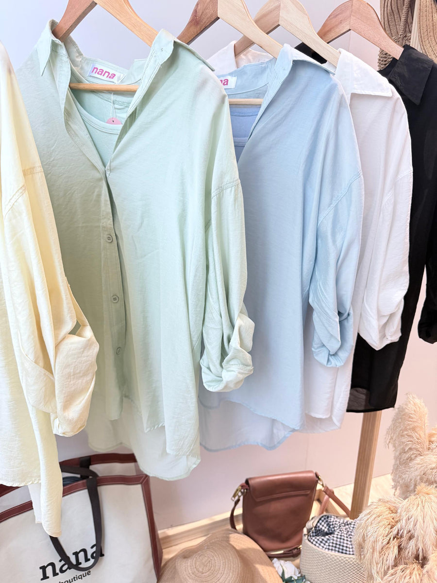 镂薄纱两件式衬衫