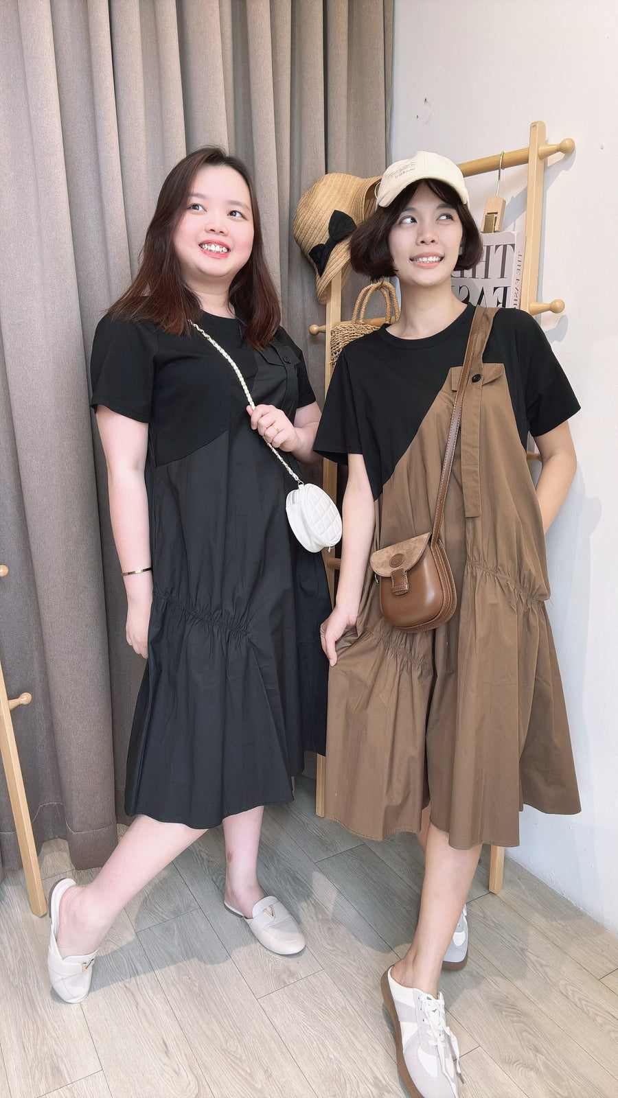 polyester并接设计套裙