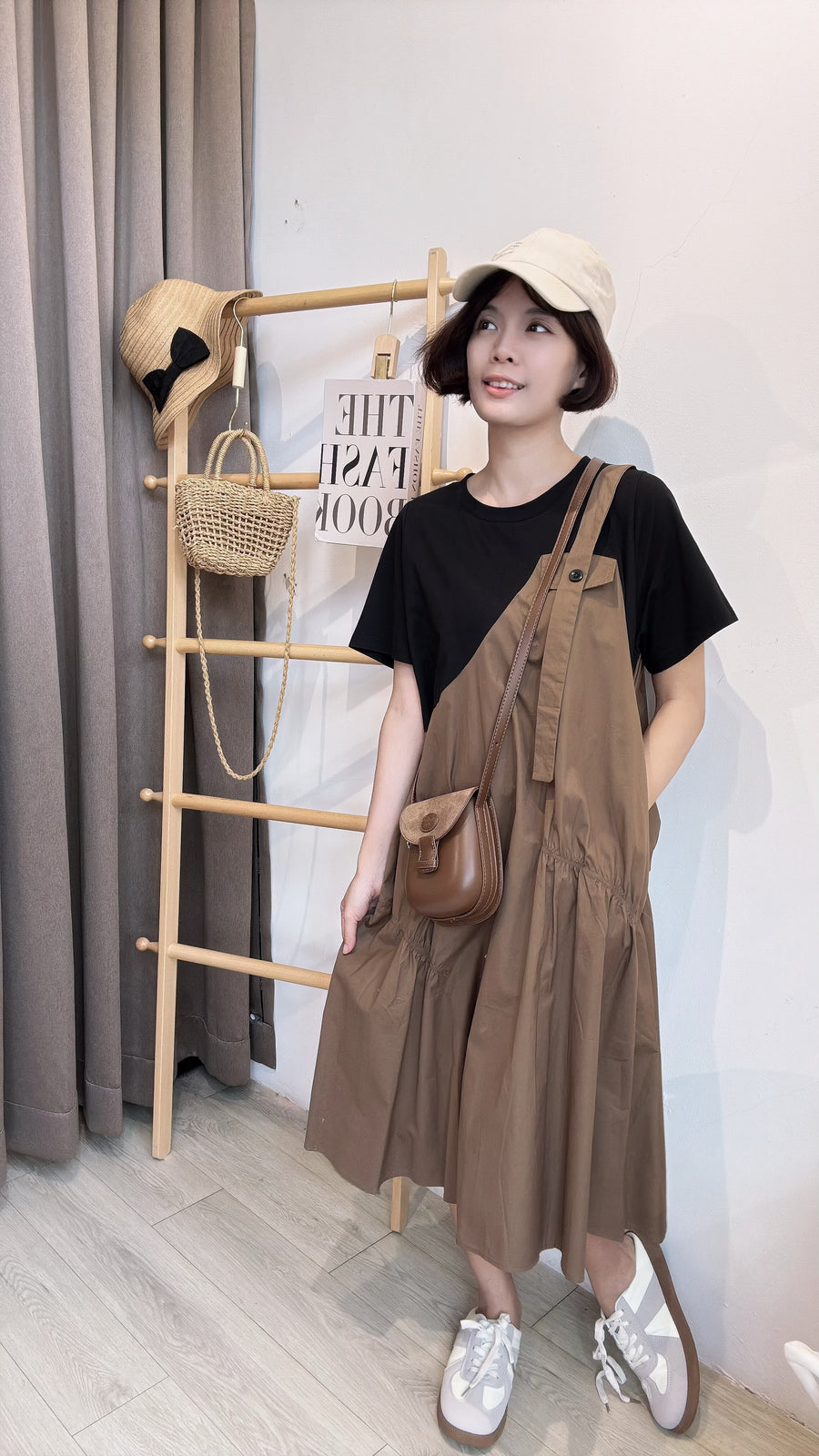 polyester并接设计套裙