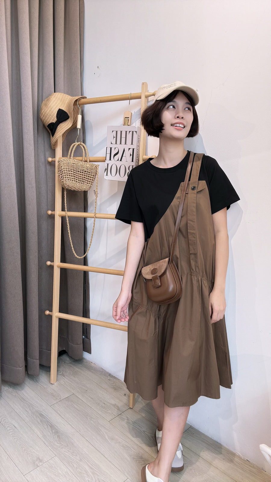polyester并接设计套裙