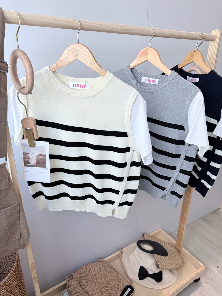 Cotton冰丝针织撞色上衣